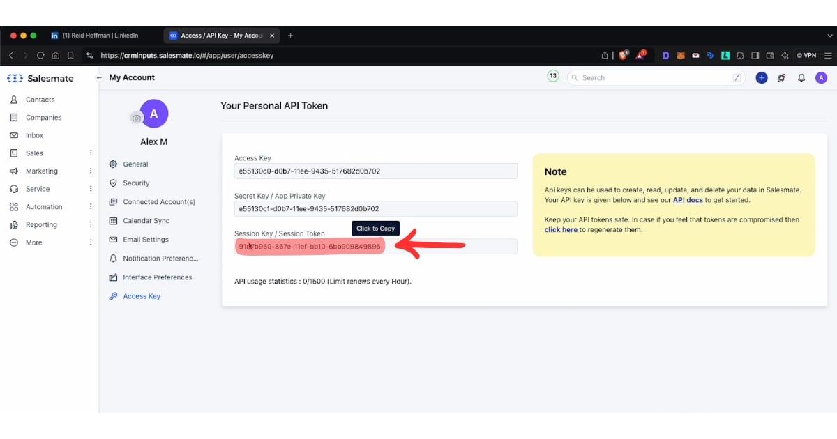 Find API Keys