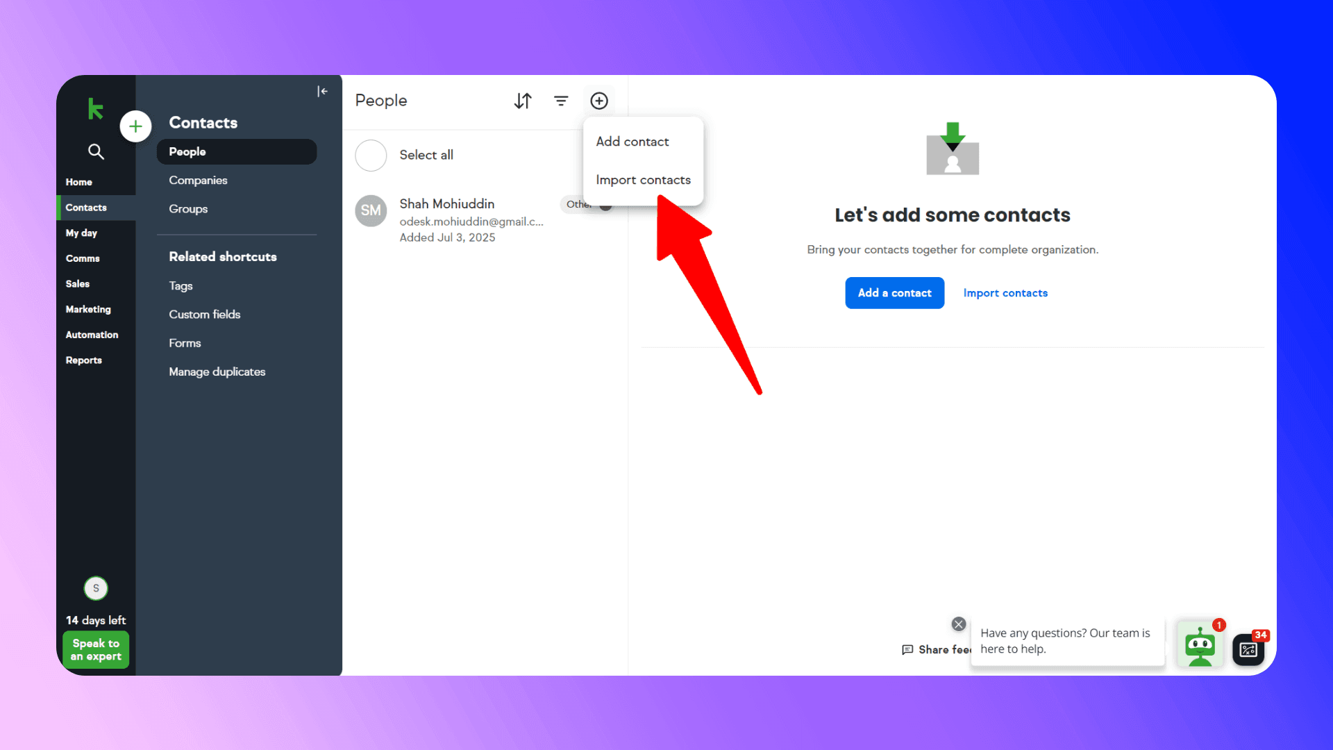 How to Import Contacts into Keap