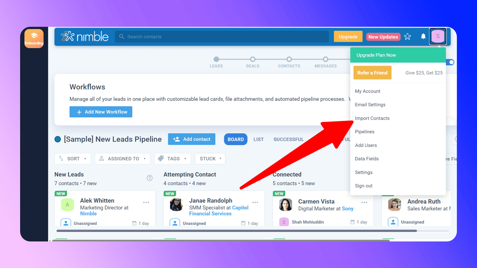 How to Import Contacts into Nimble CRM