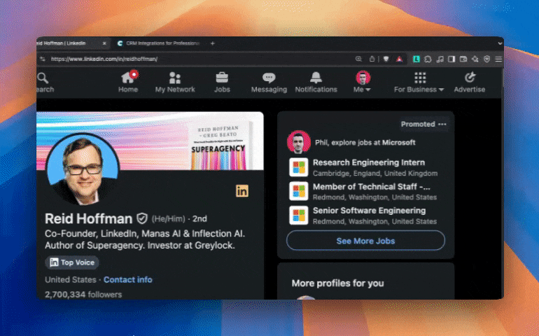 Import Contacts into Zoho directly from LinkedIn