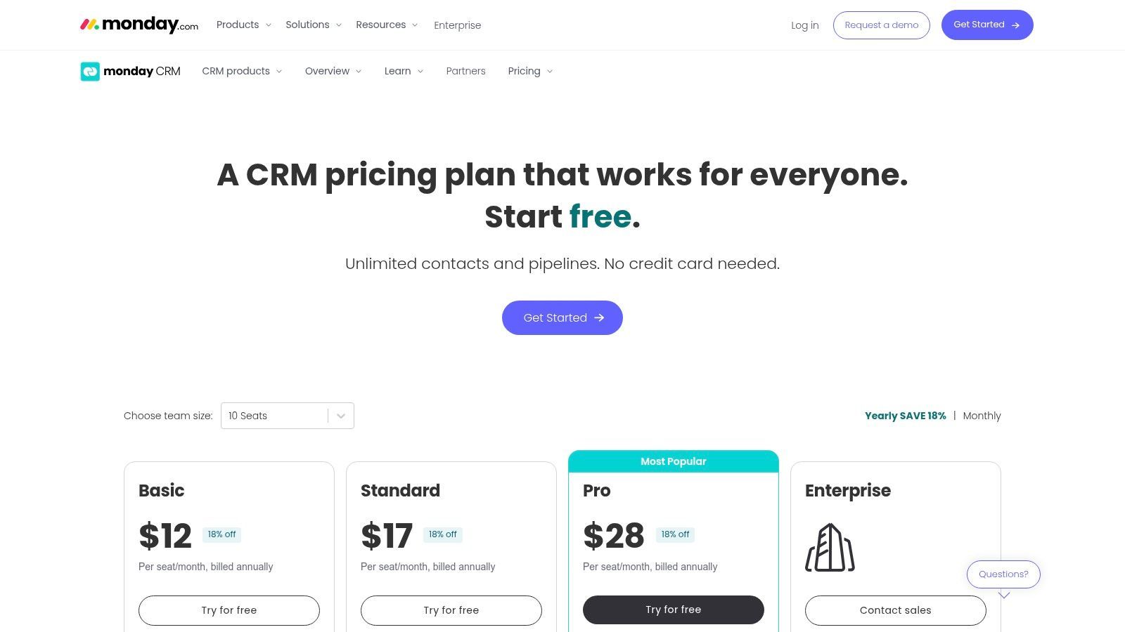 monday sales CRM