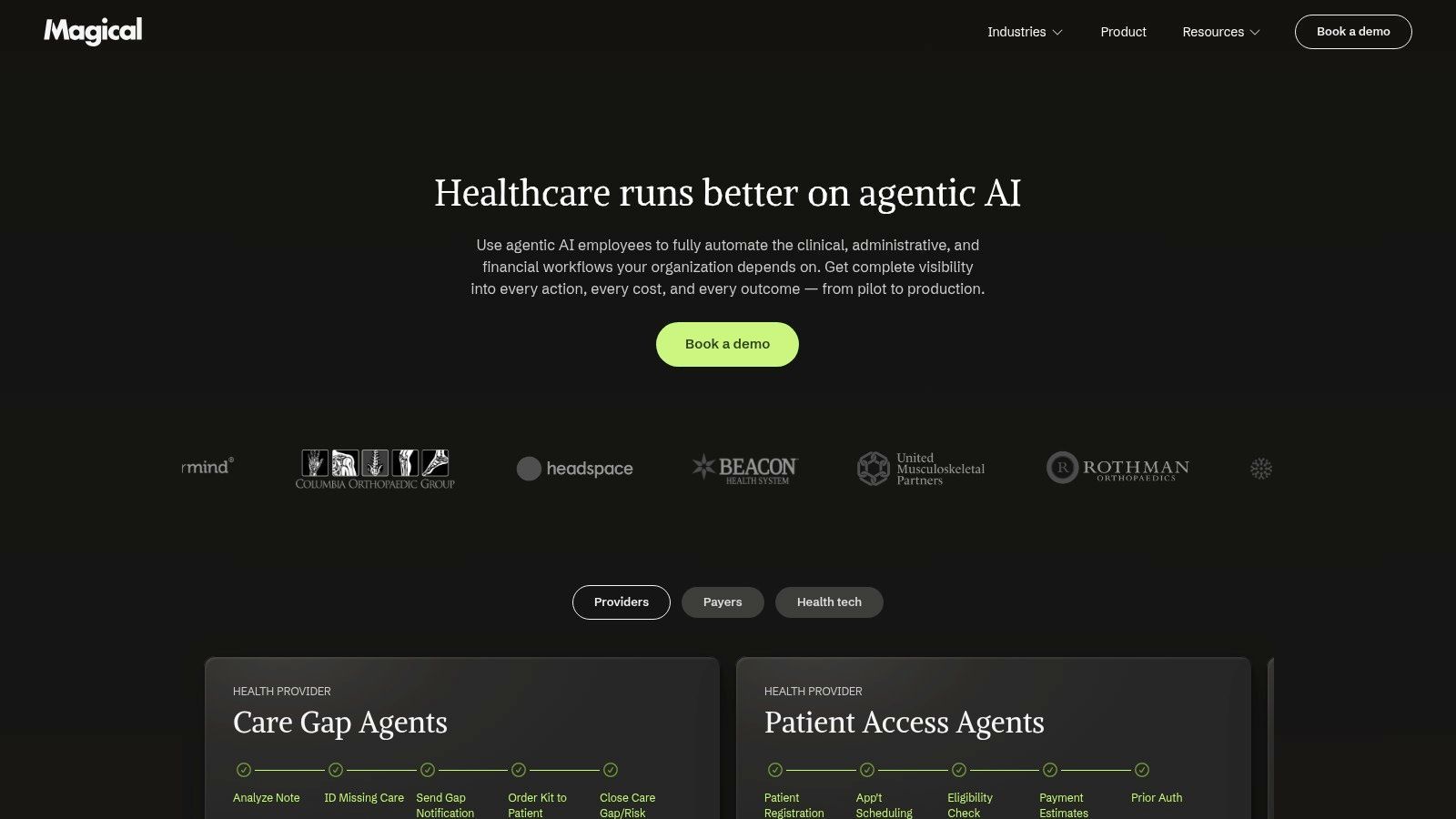 Magical automation software showing data transfer between tabs