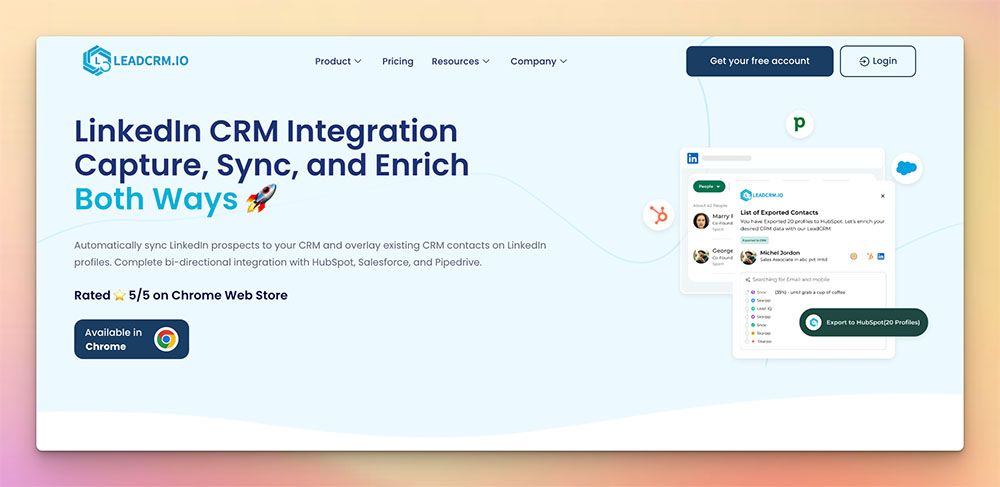 LeadCRM — LinkedIn to CRM with AI automation