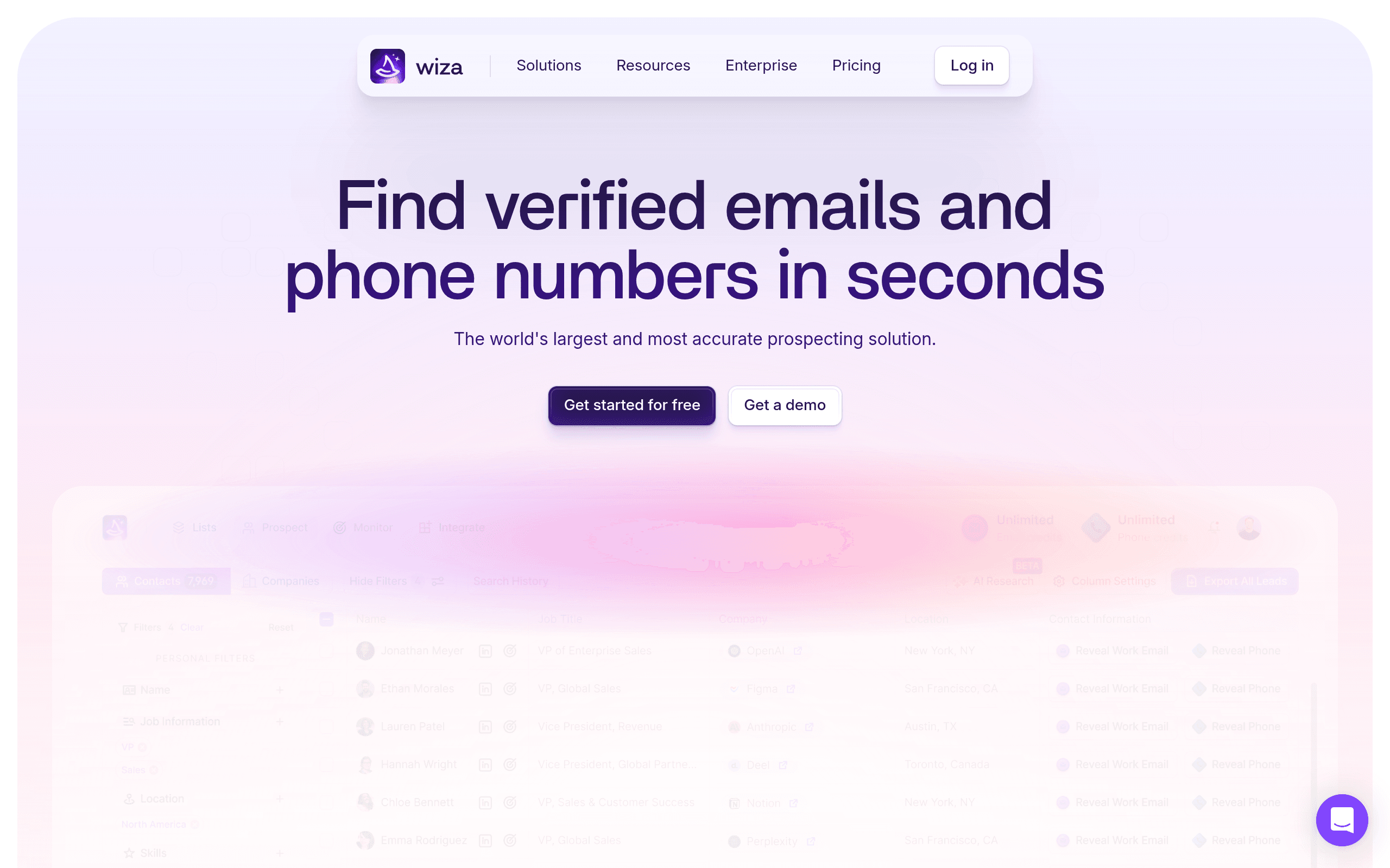 Wiza — find verified emails and phone numbers in seconds